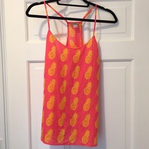 Pink pineapple JCREW size 6 tank wore once 🍍🌺